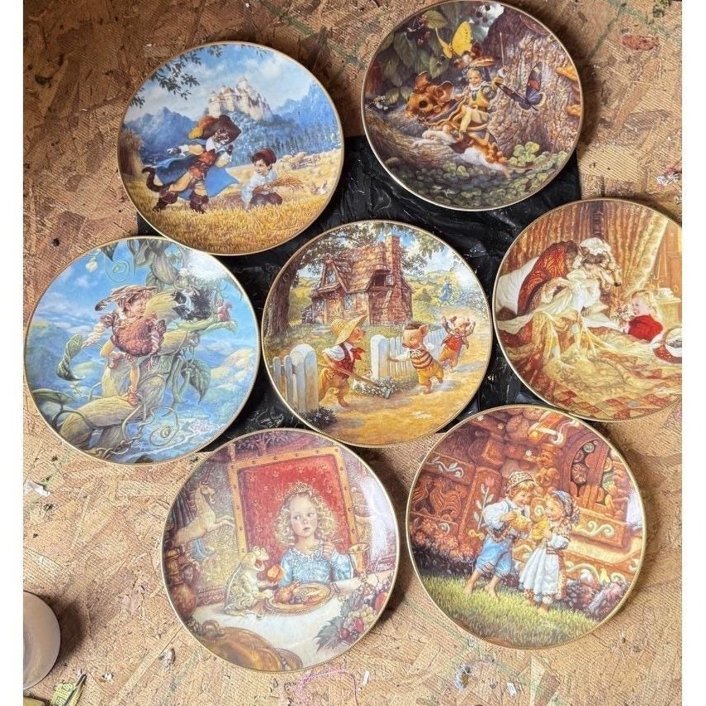Edwin Knowles Set Of 7 Classic Fairy Tales Painted By Scott Gustafson